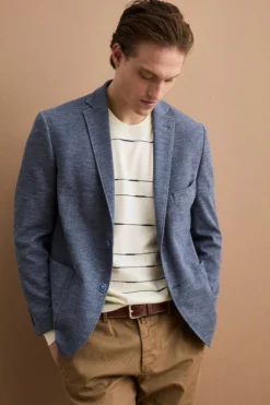 Giacca Semifoderata Comfort Fit in Misto Cotone - BLU