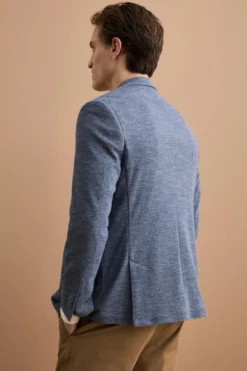 Giacca Semifoderata Comfort Fit in Misto Cotone - BLU