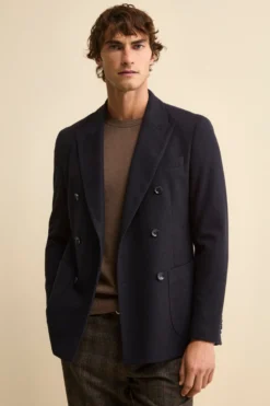Giacca Semifoderata Doppiopetto Regular Fit - NAVY