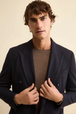 Giacca Semifoderata Doppiopetto Regular Fit - NAVY