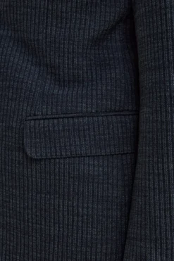 Giacca Sfoderata Slim Fit in Misto Cotone - BLU