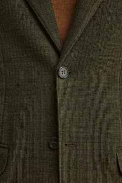 Giacca Sfoderata Slim Fit in Misto Cotone - VERDE