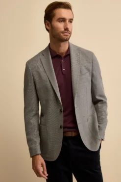 Giacca Slim Fit Monopetto in Lana Vergine - GRIGIO CHIARO