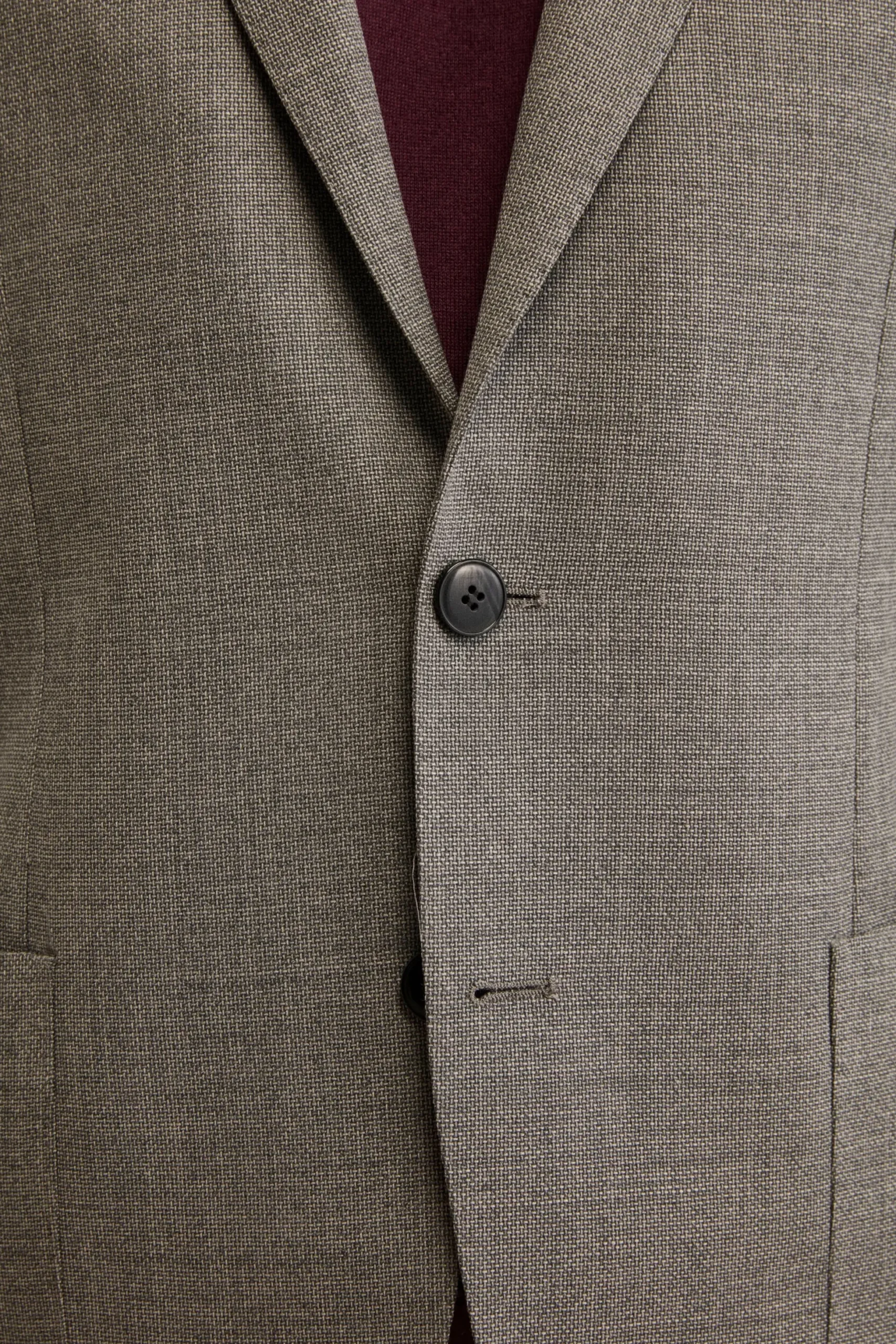 Giacca Slim Fit Monopetto in Lana Vergine - GRIGIO CHIARO