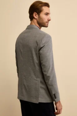 Giacca Slim Fit Monopetto in Lana Vergine - GRIGIO CHIARO