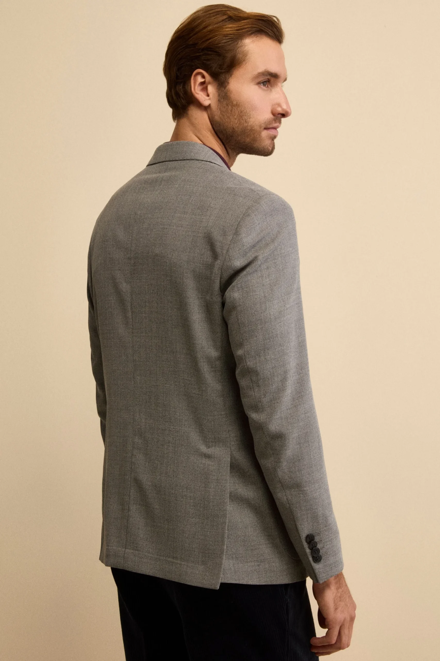 Giacca Slim Fit Monopetto in Lana Vergine - GRIGIO CHIARO