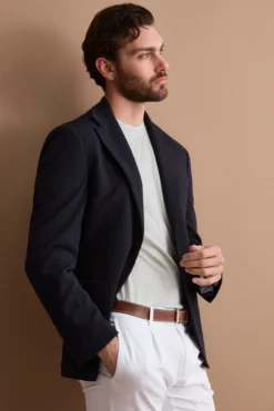 Giacca Slim Fit Semifoderata Revers Classico - BLU