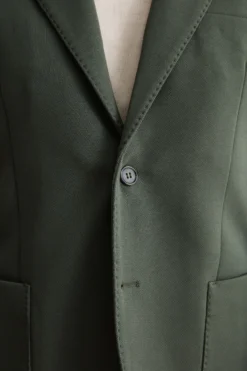 Giacca Slim Fit Semifoderata Revers Classico - VERDE