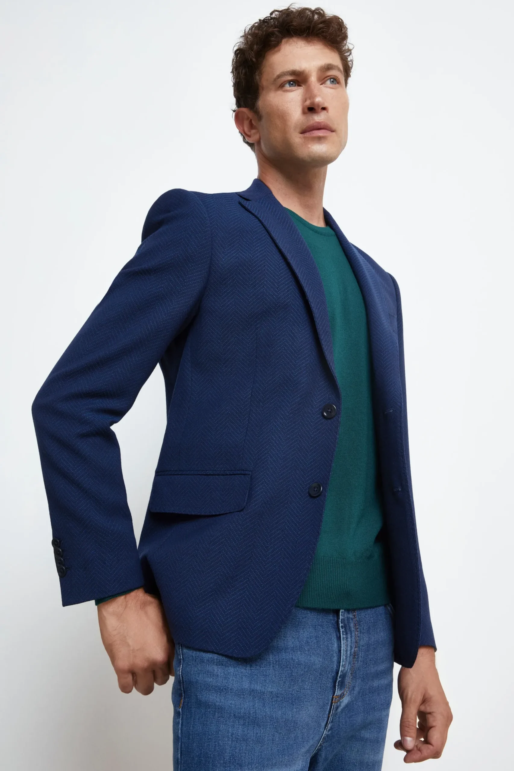 Giacca Slim in Lana e Cashmere - BLU SPIGATO