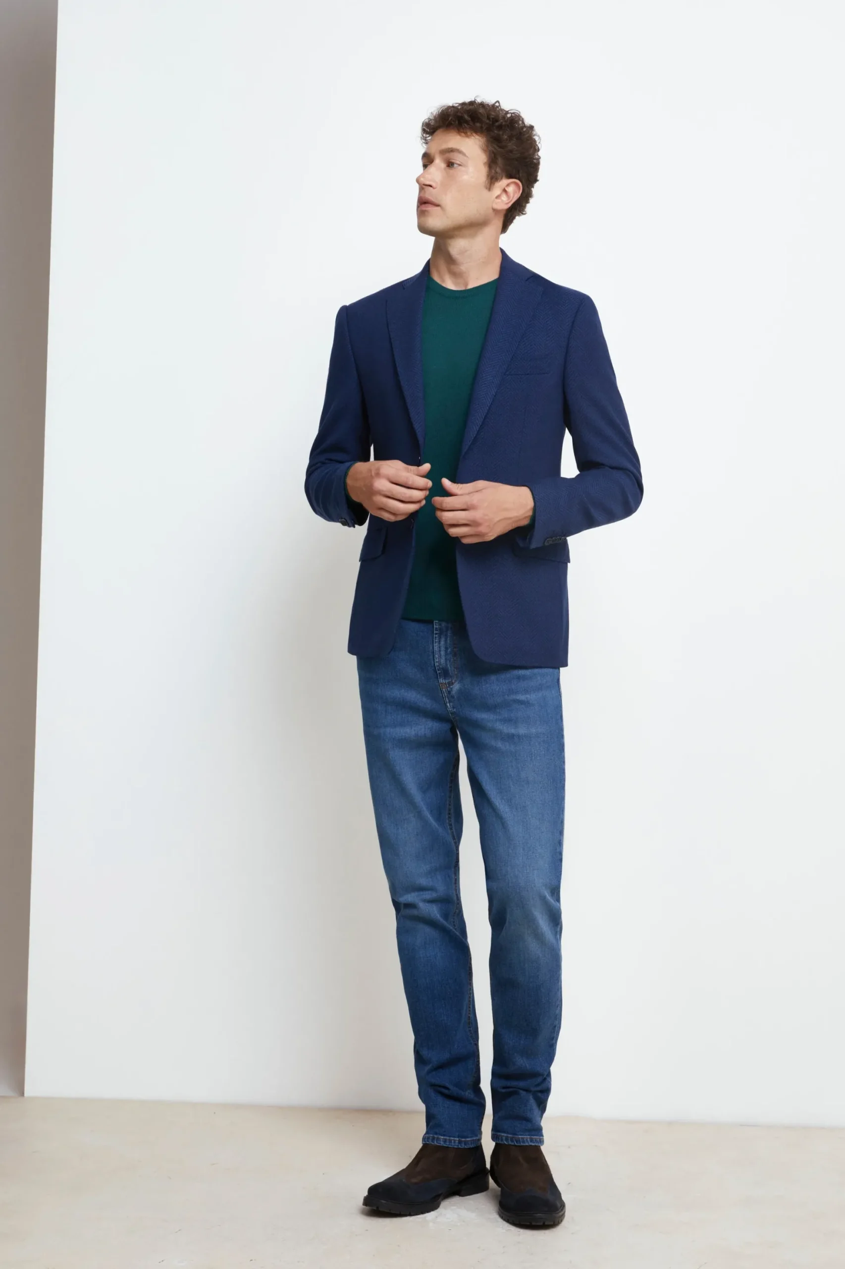 Giacca Slim in Lana e Cashmere - BLU SPIGATO