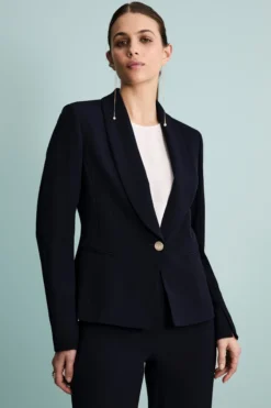 Giacca Twill Cerimonia con Collo Sciallato - BLU
