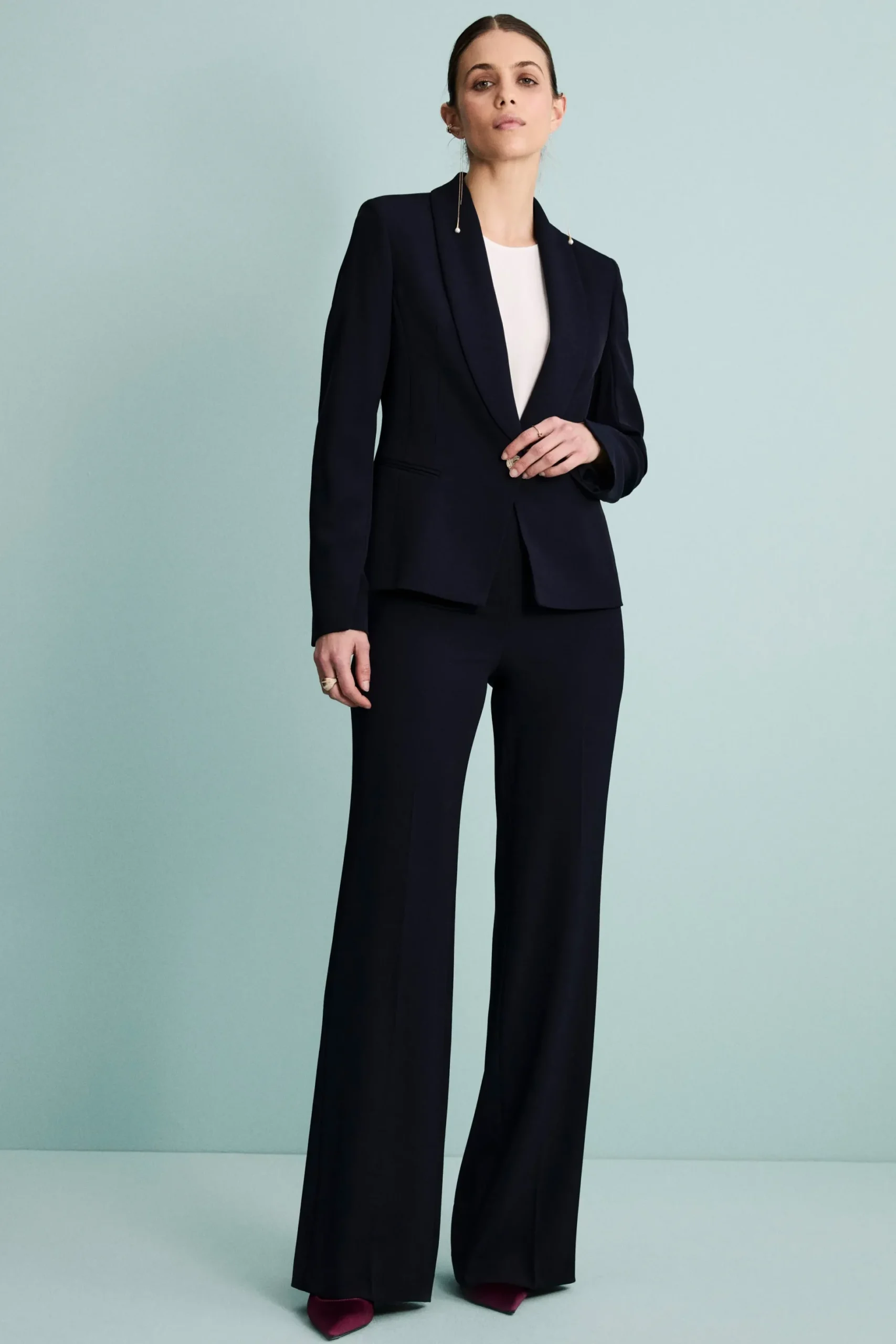 Giacca Twill Cerimonia con Collo Sciallato - BLU