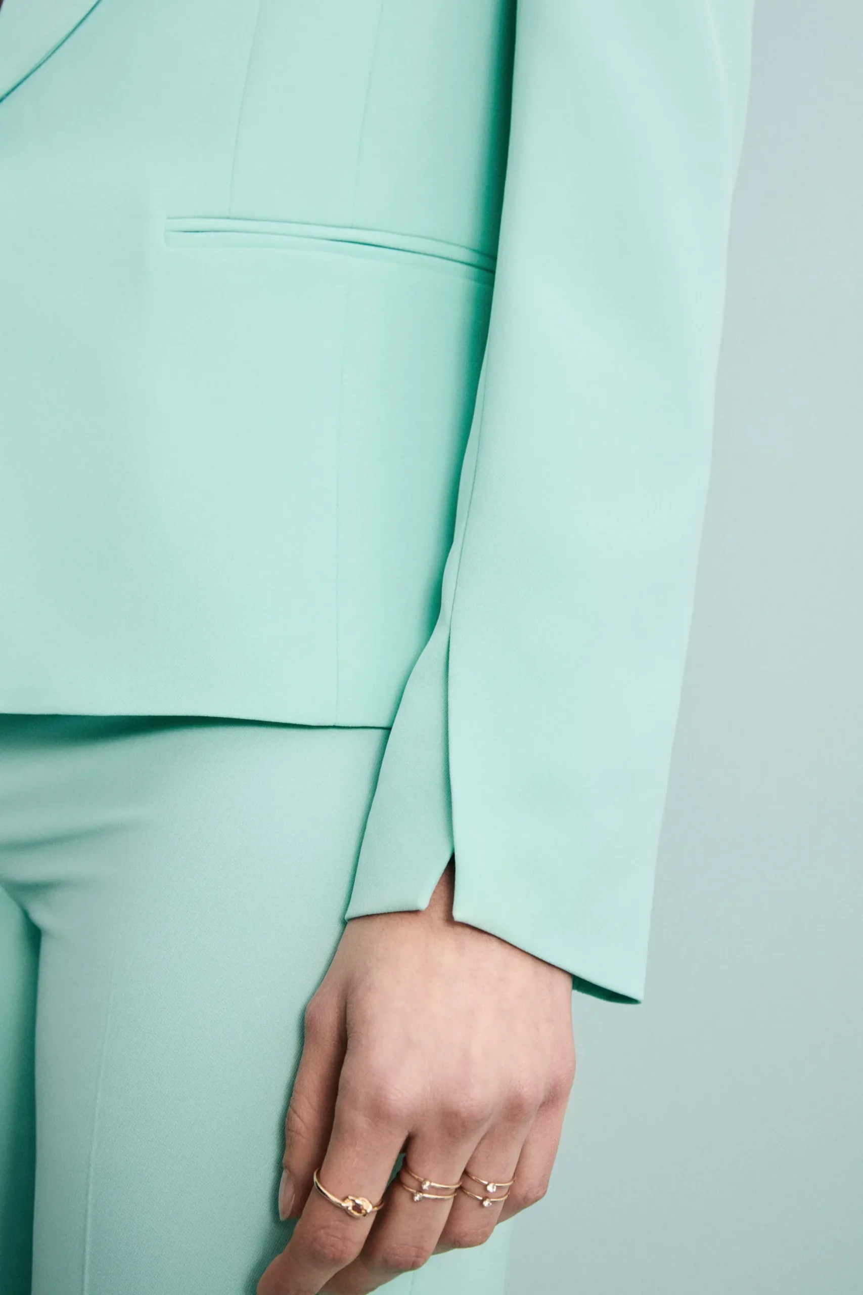 Giacca Twill Cerimonia con Collo Sciallato - ACQUA