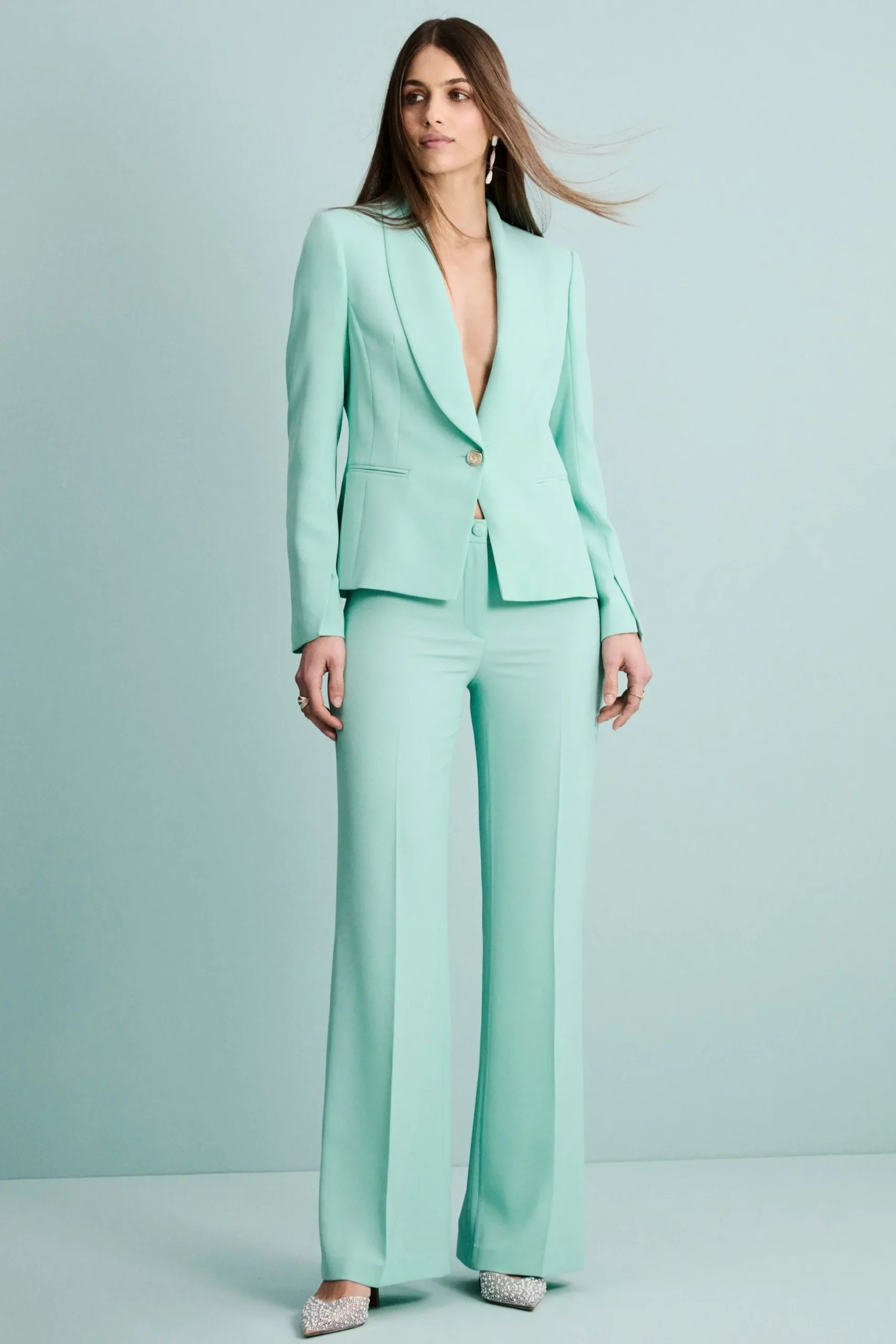 Giacca Twill Cerimonia con Collo Sciallato - ACQUA