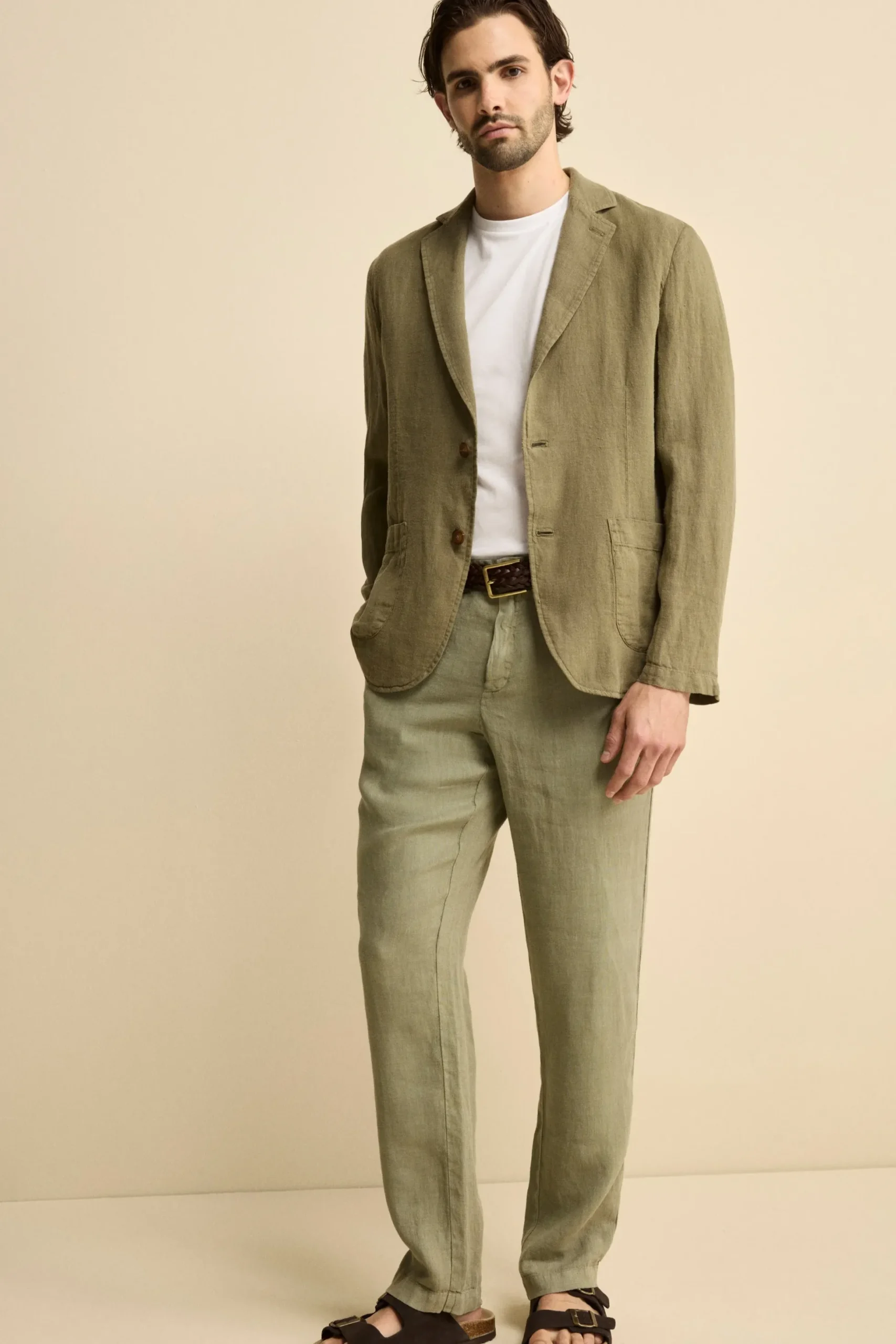 Giacca Verde in Lino - VERDE MILITARE
