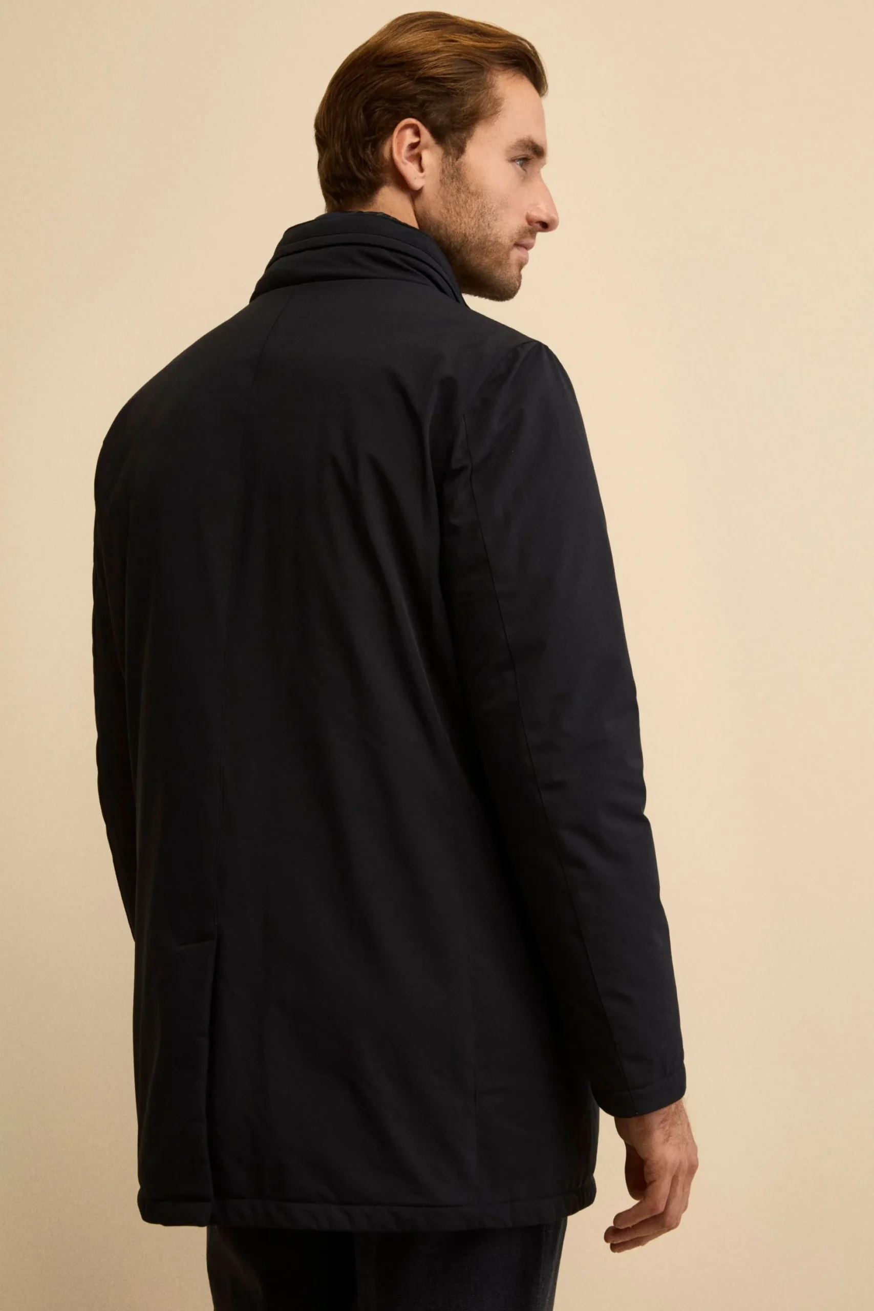 Giaccone Midi Imbottito con Pettorina - BLU