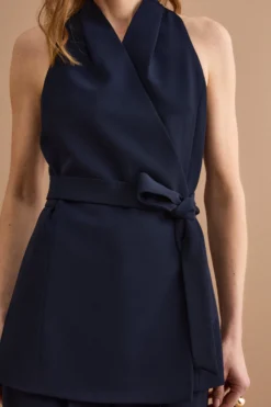 Gilet Cady da Cerimonia con Cintura - BLU