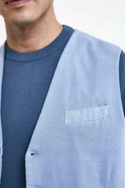 Gilet Casual in Cotone - AZZURRO