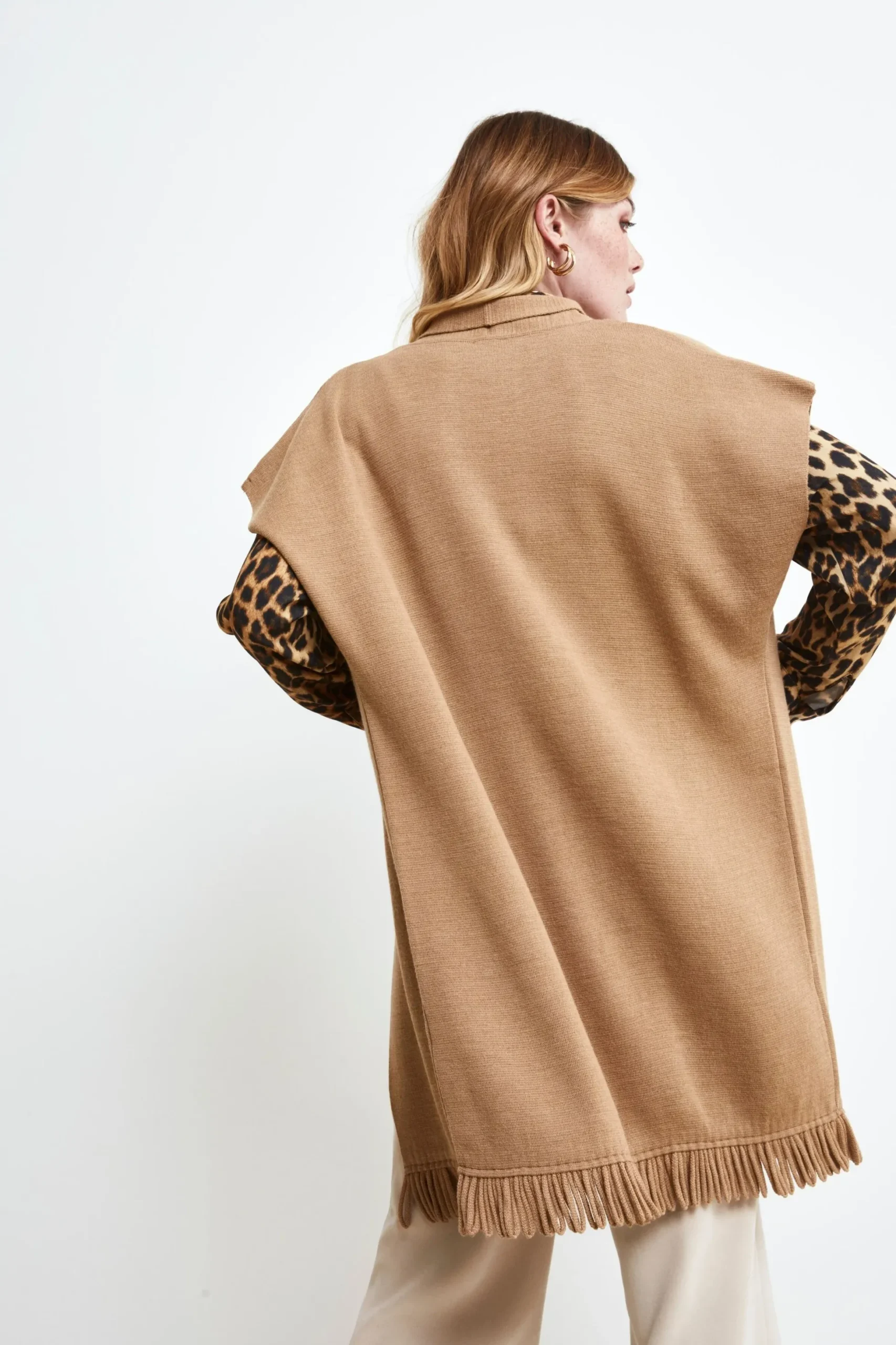 Gilet con frange - CAMMELLO