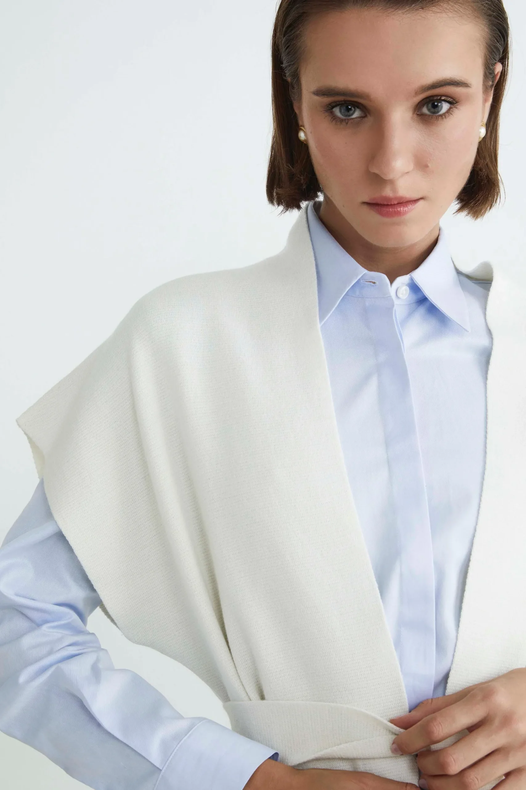 Gilet con frange - ECRU