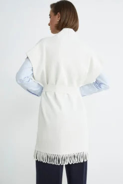 Gilet con frange - ECRU