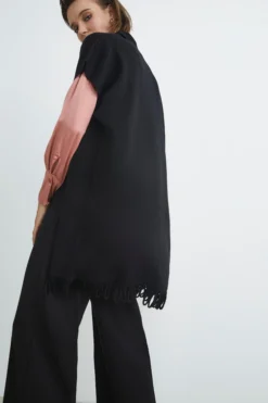 Gilet con frange - NERO