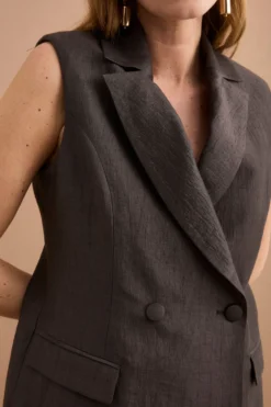 Gilet Doppiopetto in Misto Lino - T.MORO