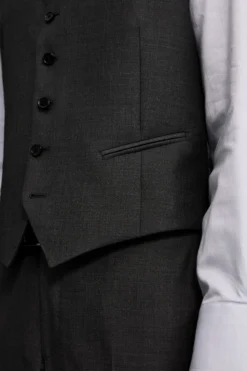 Gilet Elegante in Lana Vergine - ANTRACITE