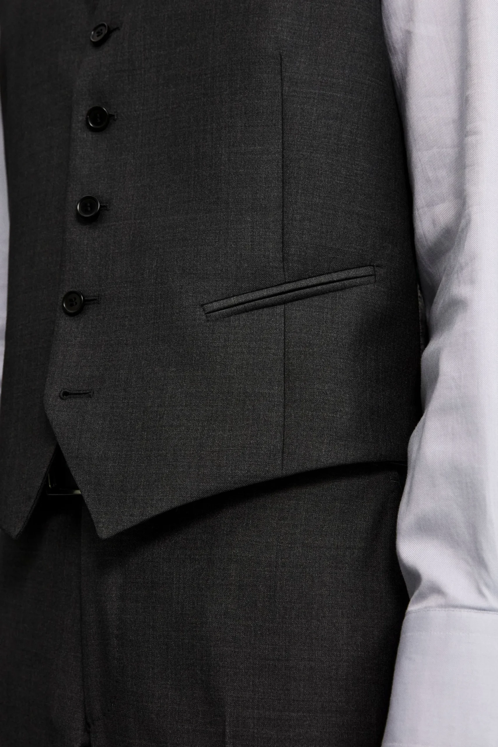 Gilet Elegante in Lana Vergine - ANTRACITE