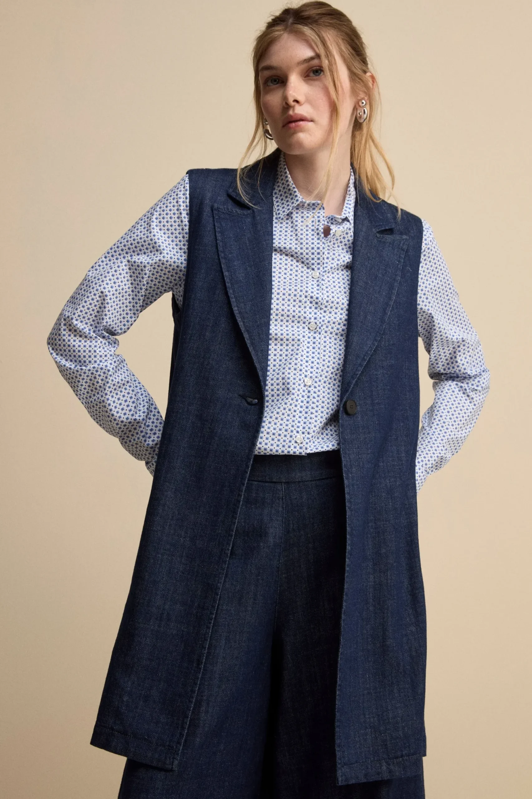 Gilet Lungo in Denim - JEANS