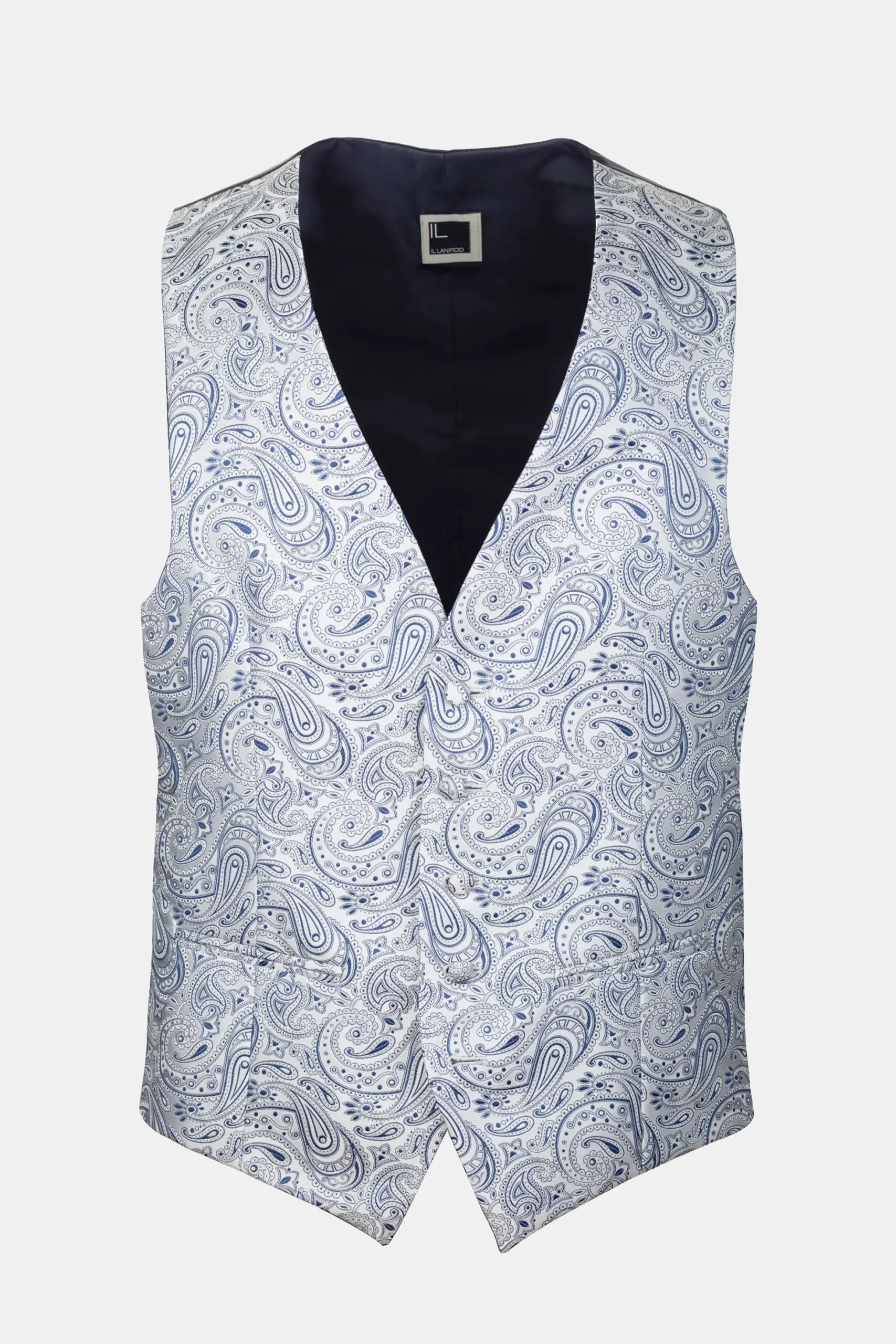 Gilet paisley grigio blu - FANT. BLU/GRIGIO
