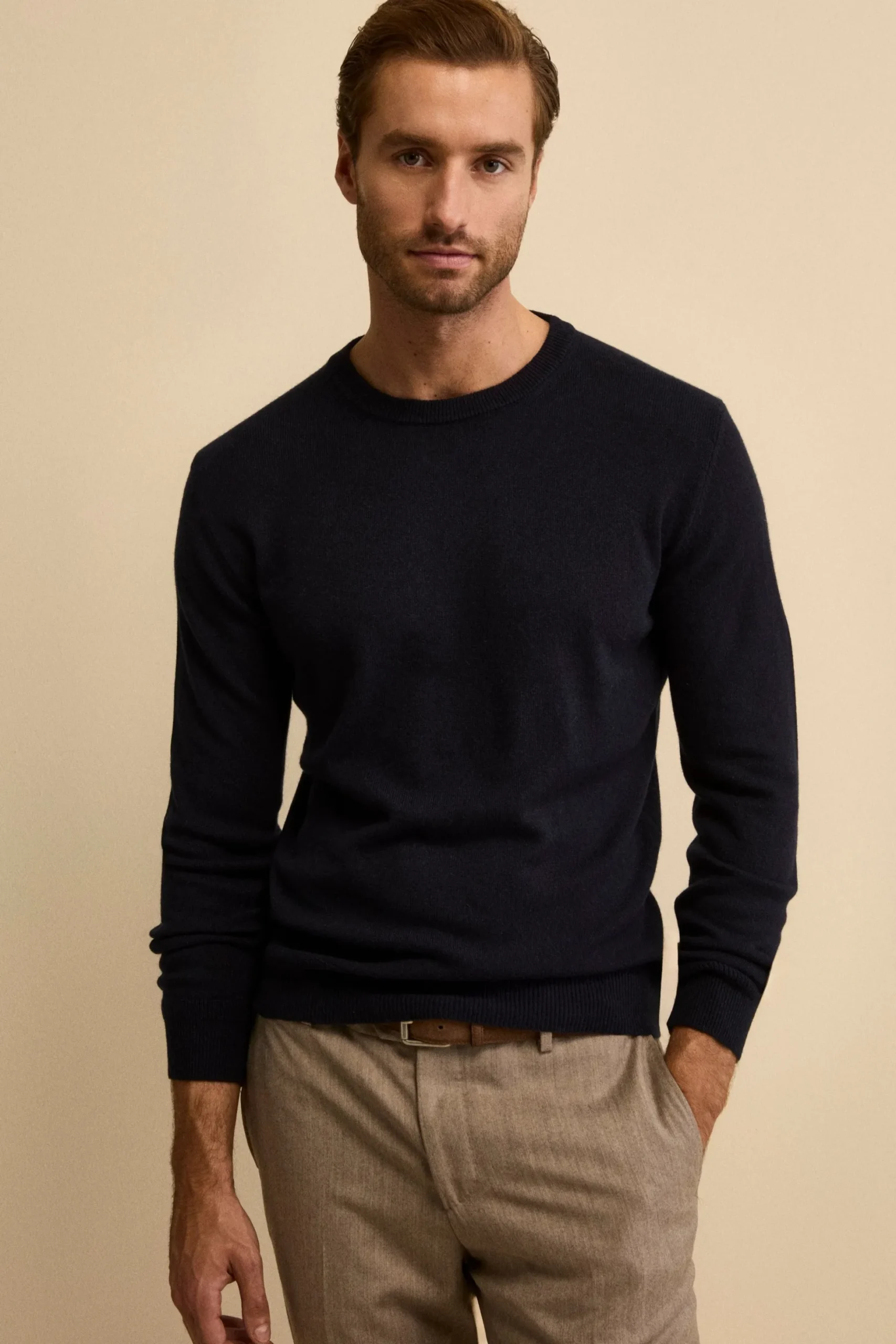 Girocollo in cashmere e seta - BLU