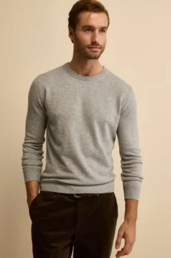 Girocollo in cashmere e seta - GRIGIO MELANGE