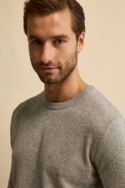 Girocollo in cashmere e seta - GRIGIO MELANGE