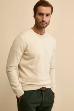 Girocollo in cashmere e seta - LATTE