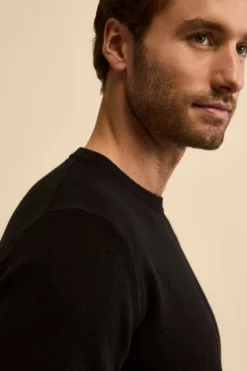 Girocollo in cashmere e seta - NERO