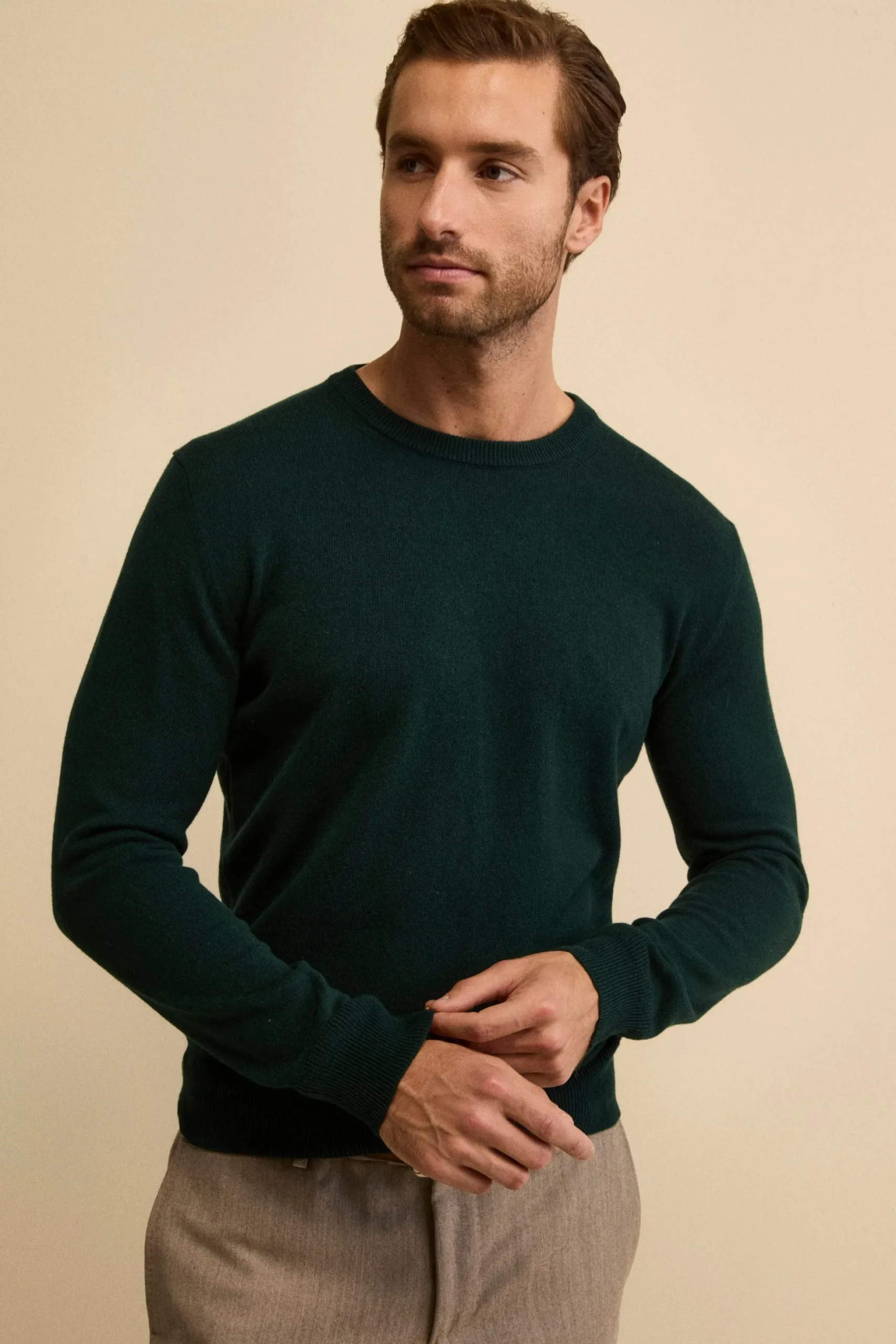 Girocollo in cashmere e seta - VERDONE
