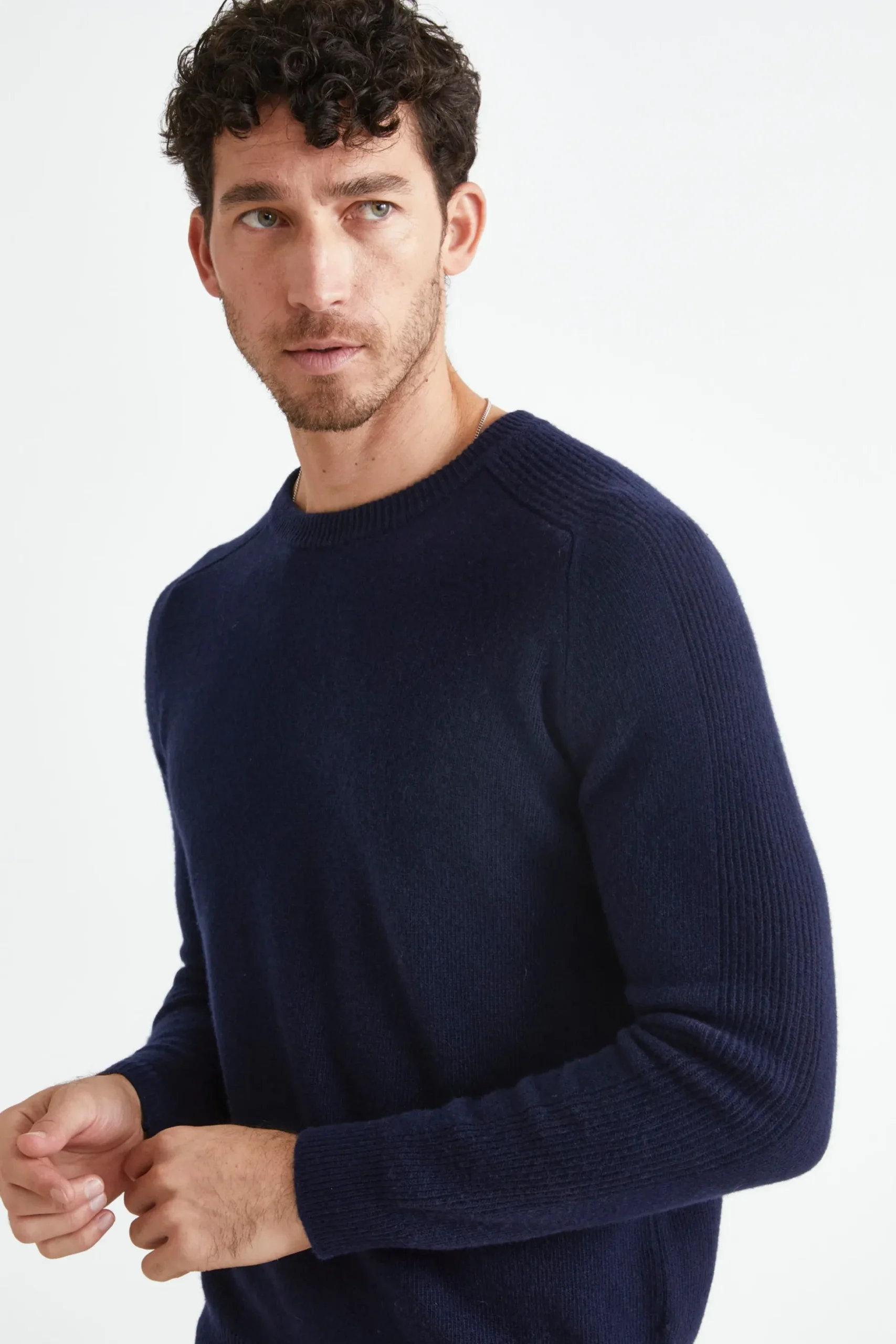 Girocollo in Lana e Cashmere - BLU NOTTE