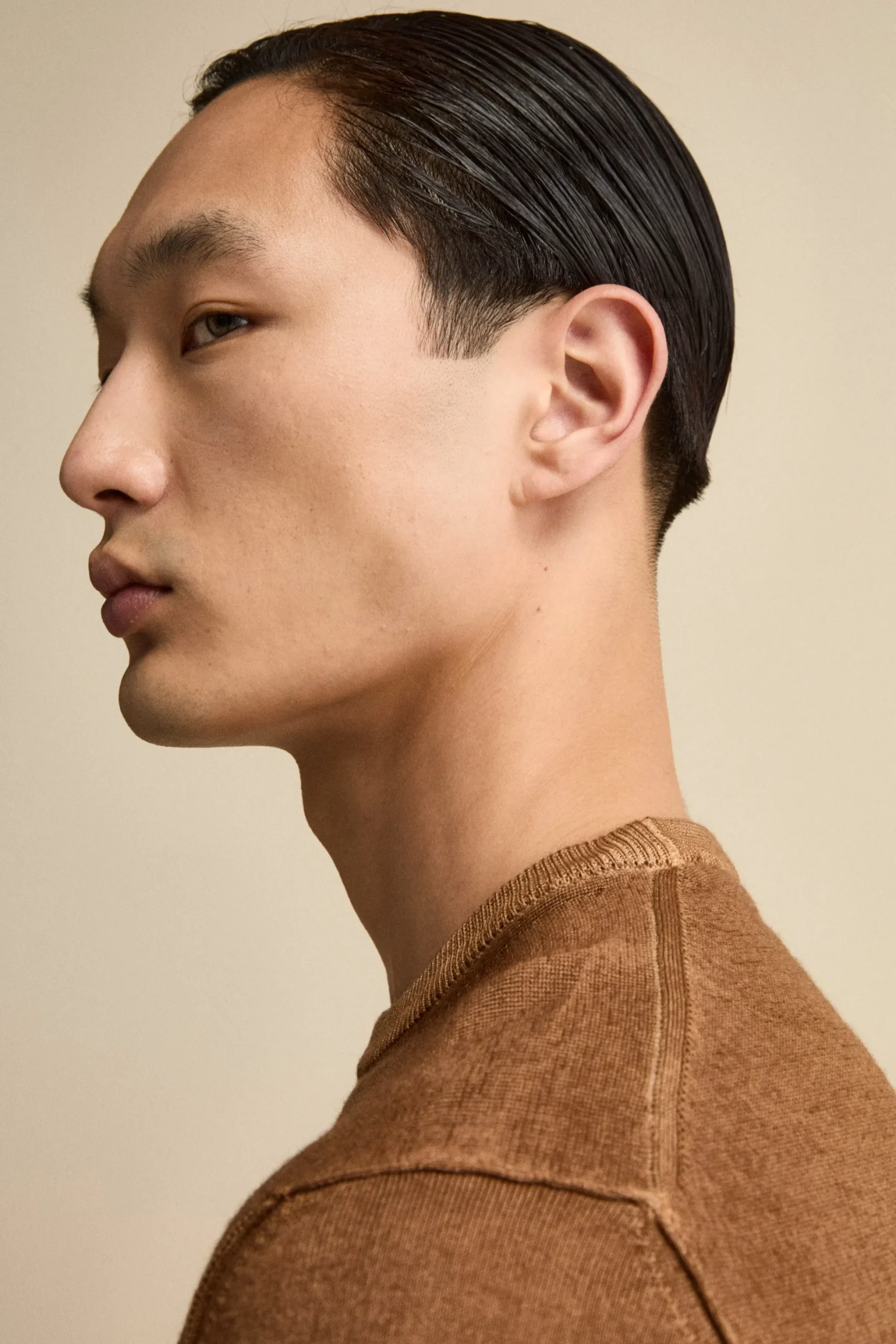 Girocollo in Lana Merino Extrafine - TABACCO
