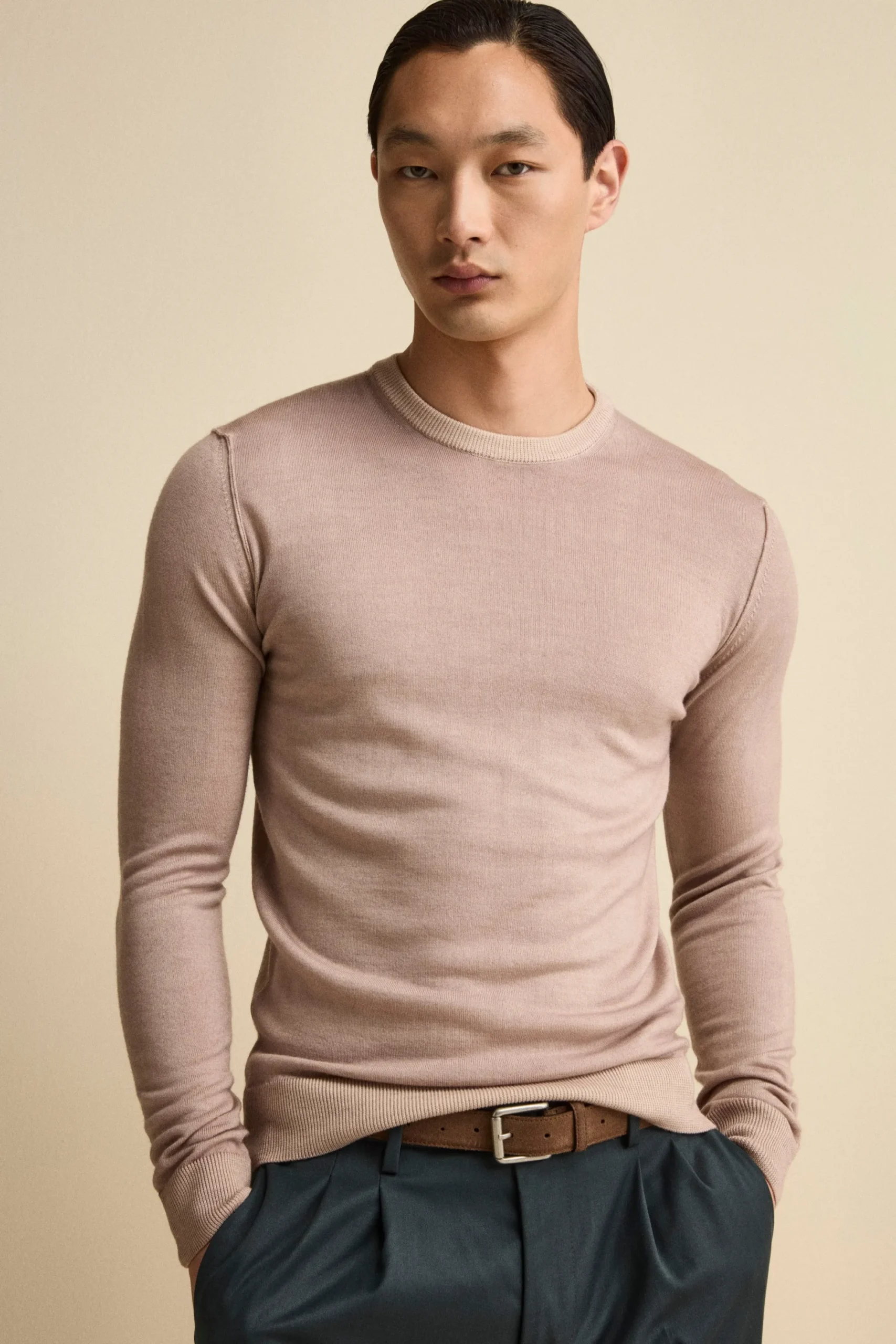 Girocollo in Lana Merino Extrafine - QUARZO