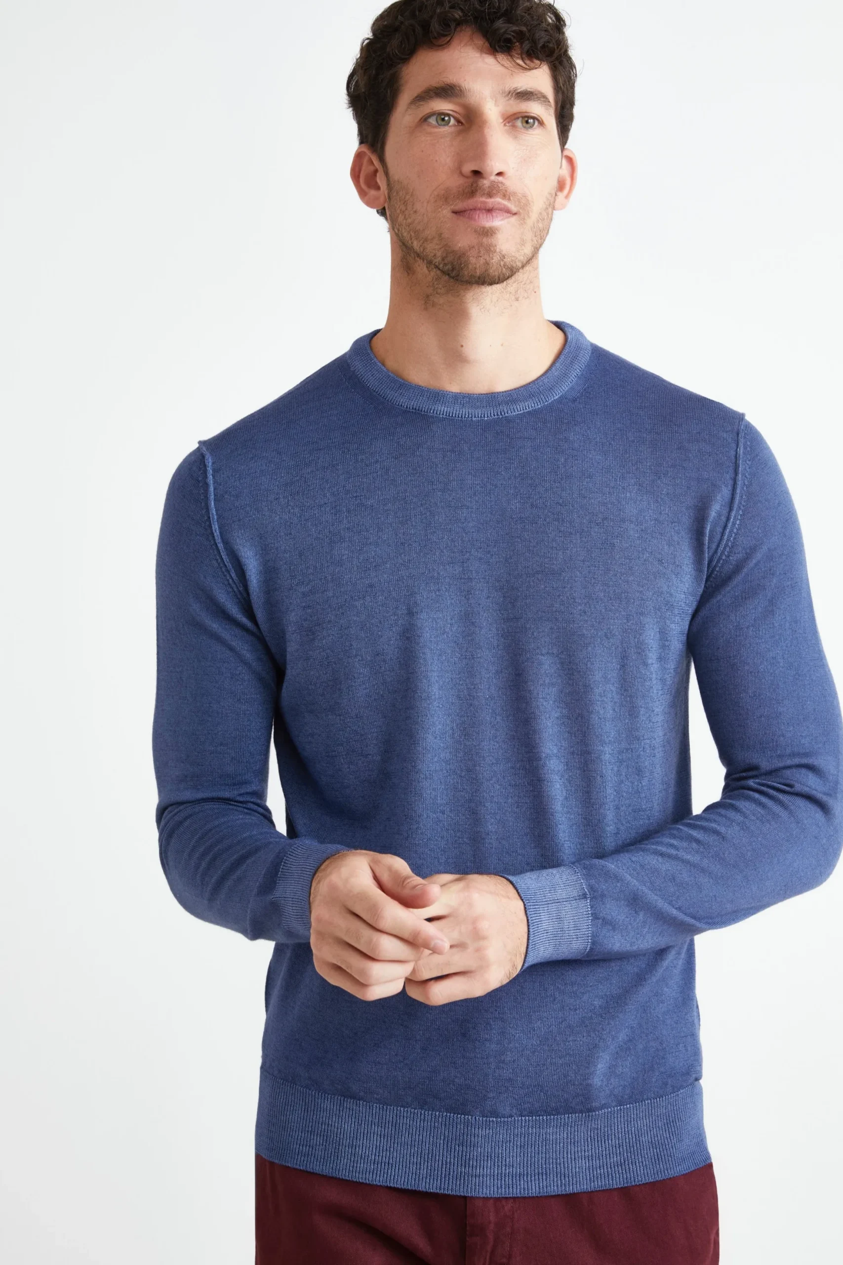 Girocollo in Lana Merino Extrafine - JEANS