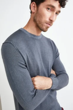 Girocollo in Lana Merino Extrafine - FUMO