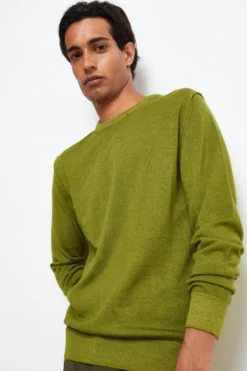 Girocollo in Lana Merino Extrafine - OLIVA