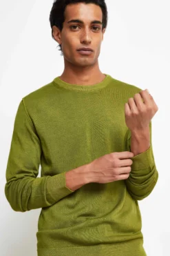 Girocollo in Lana Merino Extrafine - OLIVA