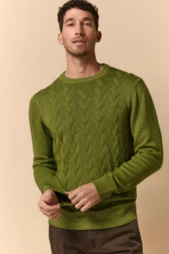 Girocollo Losanga in Lana Merino - PISTACCHIO