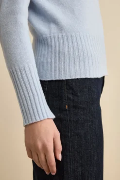 Girocollo Raglan in Lana e Cashmere - AZZURRO