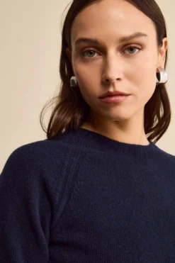 Girocollo Raglan in Lana e Cashmere - BLU