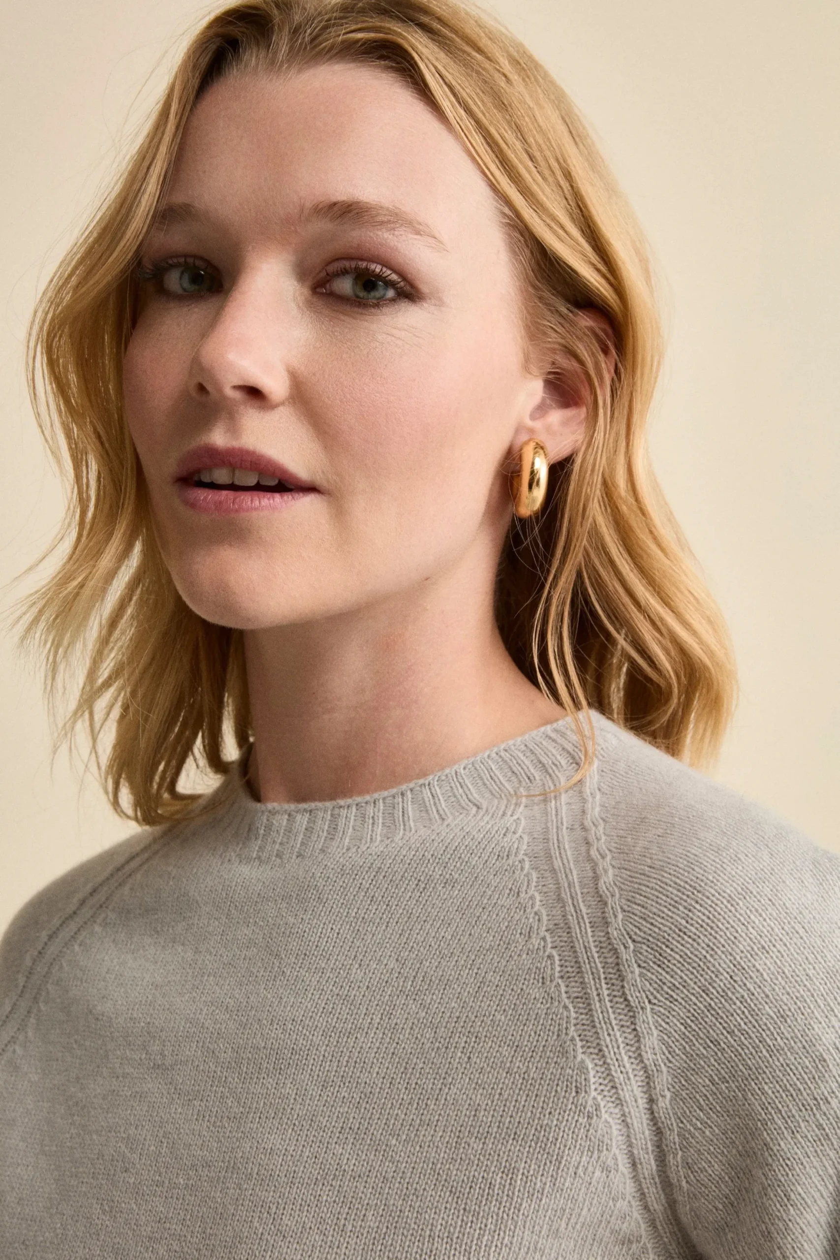 Girocollo Raglan in Lana e Cashmere - GRIGIO