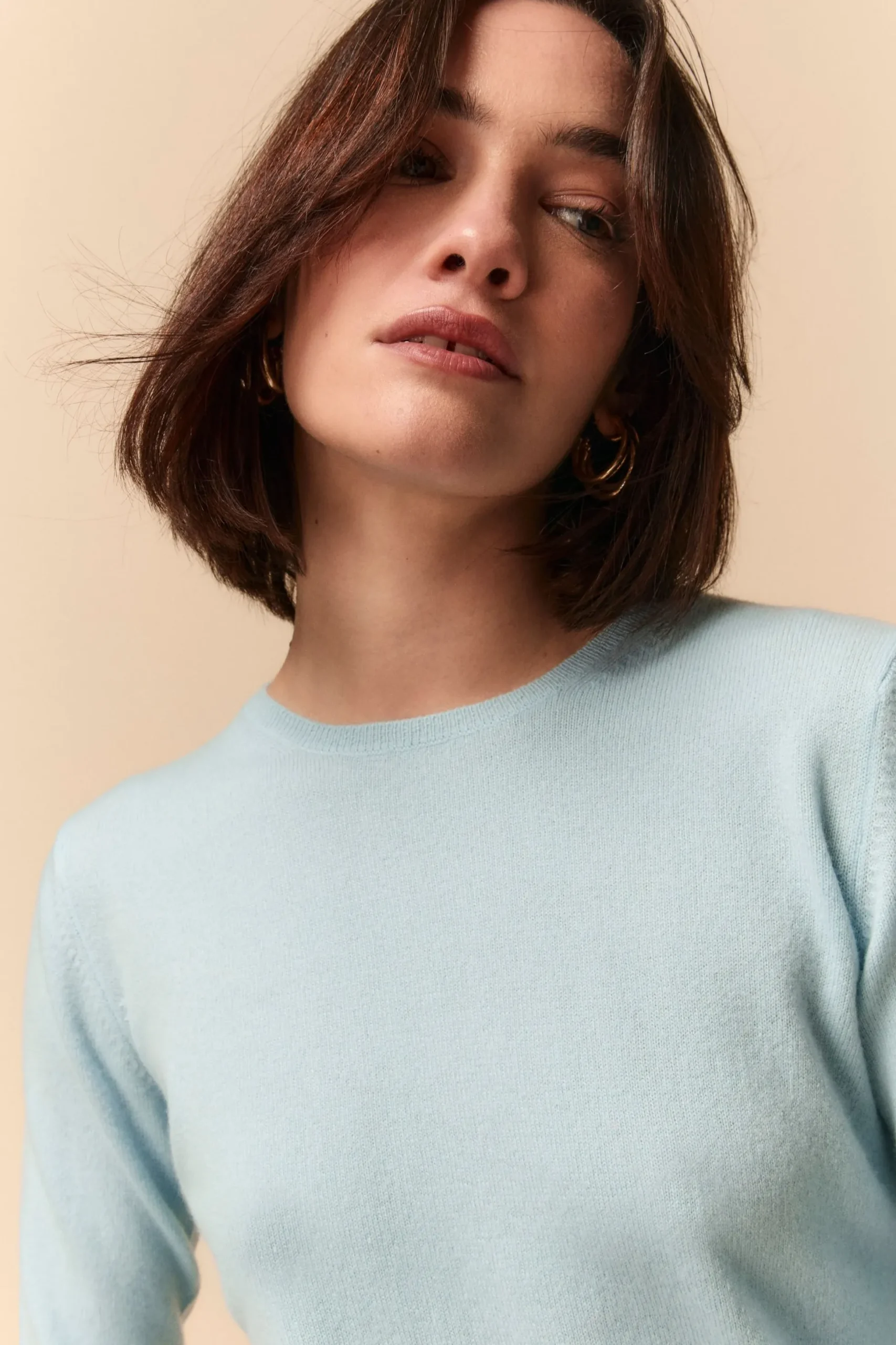 Girocollo Regular in Cashmere - AZZURRO