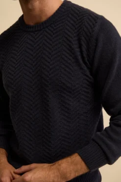 Girocollo Resca in Lana Merino - BLU MARINE